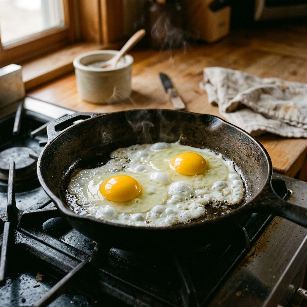 Telur siap memasak di dapur